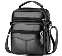 Мужская сумка-барсетка 17x21x9, кожаная сумочка планшет Tiding Bag 75003 черная