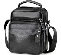Мужская кожаная барсетка через плечо 17х21х9, мессенджер с ручкой Bexhill Bx-54551 черная