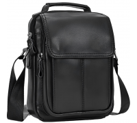 Сумка-барсетка чоловіча через плече 22х18х8, шкіряна сумочка планшет Tiding Bag TD-69291 чорна