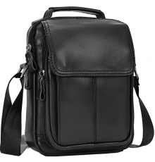 Сумка-барсетка чоловіча через плече 22х18х8, шкіряна сумочка планшет Tiding Bag TD-69291 чорна