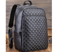 Рюкзак чоловічий шкіряний 30х41х15, міський наплічник для ноутбука та документів Tiding Bag 63989 чорний