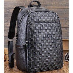 Рюкзак чоловічий шкіряний 30х41х15, міський наплічник для ноутбука та документів Tiding Bag 63989 чорний