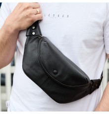 Бананка чоловіча нагрудна 14х29х8, містка сумка слінг для гаджетів TD-37698 чорна