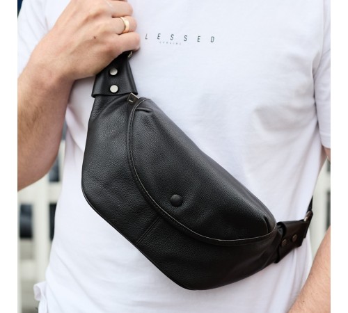 Бананка чоловіча нагрудна 14х29х8, містка сумка слінг для гаджетів TD-37698 чорна