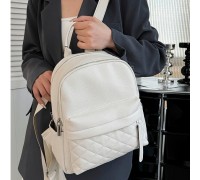 Жіночий шкіряний наплічник міський 35х26х17, рюкзак з натуральної шкіри, білий