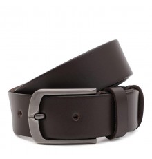 Ремінь з натуральної шкіри чоловічий 115×3.5 / пояс для брюків, коричневий