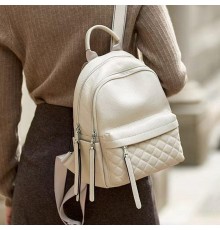 Жіночий наплічник для прогулянок 30х23х12, шкіряний рюкзак, білий